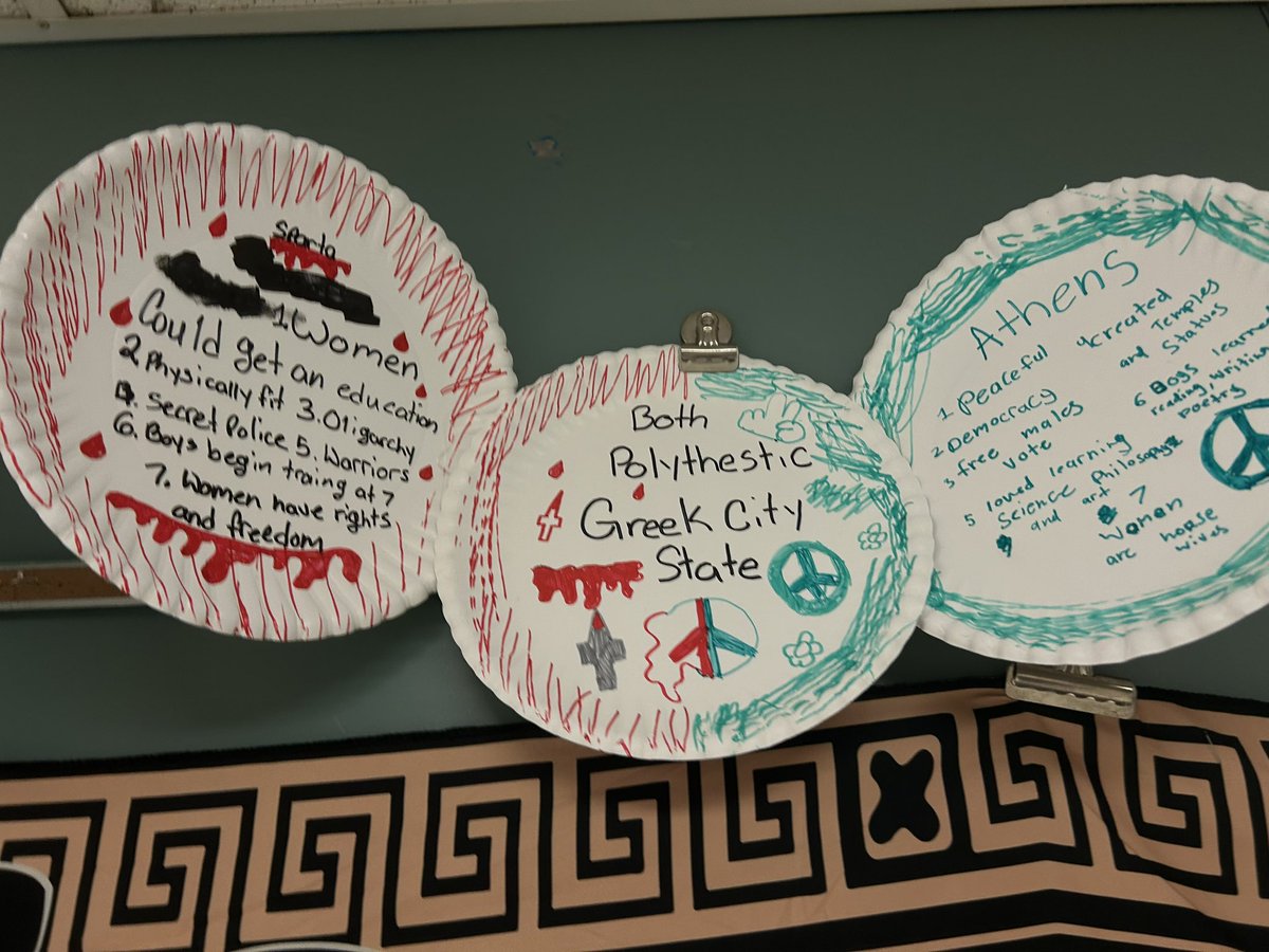 Blended learning is key! Students got creative with paper plates, making Venn diagrams to compare Athens and Sparta as an exit ticket for understanding in social studies.