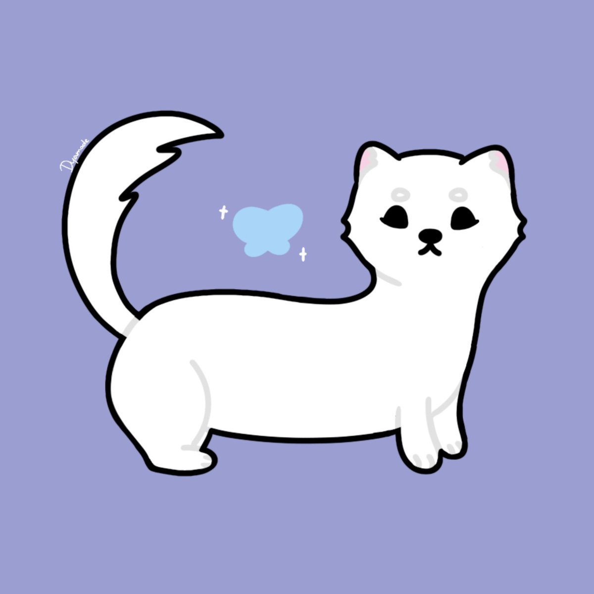 dyamode's tweet image. White Mink ˚ · .˚ ༘🦋⋆｡˚꒰ᐢ. .ᐢ꒱ 
(( maybe looks a little like a cat or a fox eh, but still cute I think, hope you like it too )) 
#digitalart #art #mink #animal #white #butterfly #cute #small