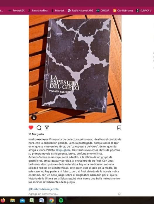 «su novela es fulgurante, breve, profundamente lírica. Acompañamos en un viaje, selva adentro, a la última de un grupo de guerrilleros, embarazada y perdida [...] una bella melodía entre los sonidos reverberantes de la jungla #sindromechejov  <a href="/LLdelamujerrota/">Libros De La Mujer Rota</a>
