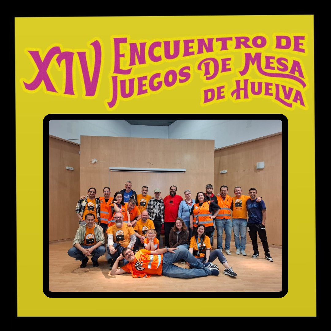 📸 Foto de familia de <a href="/m_hexagonadas/">Mentes Hexagonadas</a> para celebrar la clausura del XIV Encuentro de Juegos de Mesa de Huelva.

#HuelvaJuega a #juegosdemesa y #juegosderol