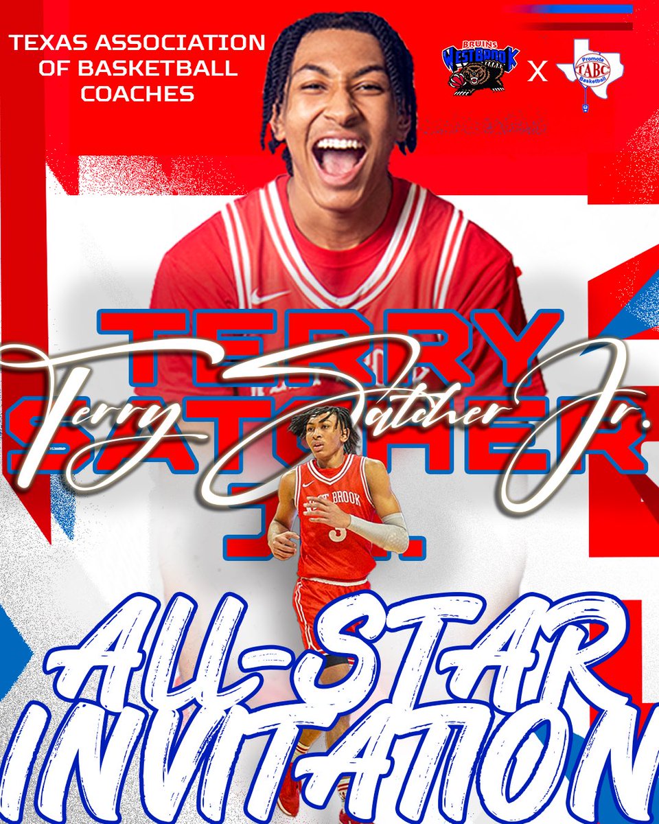 Senior guard Terry Satcher Jr. (<a href="/FutureTj12/">Tj Satcher</a>) has been selected to represent West Brook in the <a href="/Tabchoops/">𝙏𝘼𝘽𝘾🏀📋</a> All-Star Game! One of the state’s best — and he’s not done yet.

Let’s get it, Terry!

#BruinProud x #ForTheWestSide ❤️🐻💙