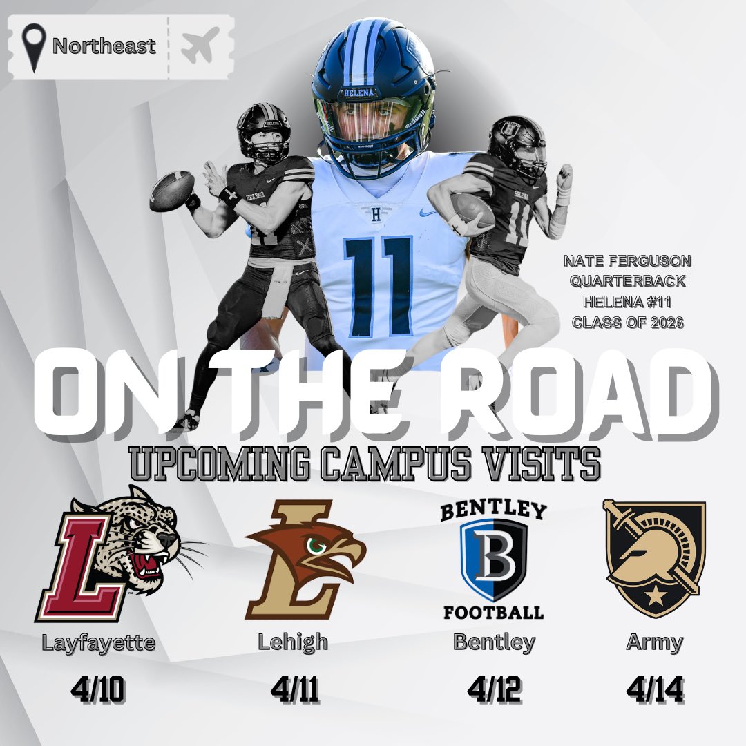 Nate Ferguson (@nateferguson_11) on Twitter photo Blessed and thankful for the opportunity to visit these campuses!! <a href="/LafColFootball/">Lafayette Football</a> <a href="/LehighFootball/">Lehigh Football</a> <a href="/FootballBentley/">Bentley Football</a> <a href="/ArmyWP_Football/">Army Football</a> <a href="/ArmyFB_Recruit/">Army Football Recruiting</a> <a href="/CoachTJD/">TJ DiMuzio</a> <a href="/CoachDanHunt/">Dan Hunt</a> <a href="/CoachGeno_/">Eugene Minter Jr.</a> <a href="/CoachASmith_/">Allen Smith</a> <a href="/QBC_Bham/">QB Country Birmingham</a> <a href="/raisingchamps_/">Raising Champions</a> <a href="/PrepRedzoneAL/">Prep Redzone Alabama</a> <a href="/AL6AFootball/">Alabama6AFootball</a> <a href="/Alabama_Varsity/">Alabama Varsity</a> Blessed and thankful for the opportunity to visit these campuses!! <a href="/LafColFootball/">Lafayette Football</a> <a href="/LehighFootball/">Lehigh Football</a> <a href="/FootballBentley/">Bentley Football</a> <a href="/ArmyWP_Football/">Army Football</a> <a href="/ArmyFB_Recruit/">Army Football Recruiting</a> <a href="/CoachTJD/">TJ DiMuzio</a> <a href="/CoachDanHunt/">Dan Hunt</a> <a href="/CoachGeno_/">Eugene Minter Jr.</a> <a href="/CoachASmith_/">Allen Smith</a> <a href="/QBC_Bham/">QB Country Birmingham</a> <a href="/raisingchamps_/">Raising Champions</a> <a href="/PrepRedzoneAL/">Prep Redzone Alabama</a> <a href="/AL6AFootball/">Alabama6AFootball</a> <a href="/Alabama_Varsity/">Alabama Varsity</a>