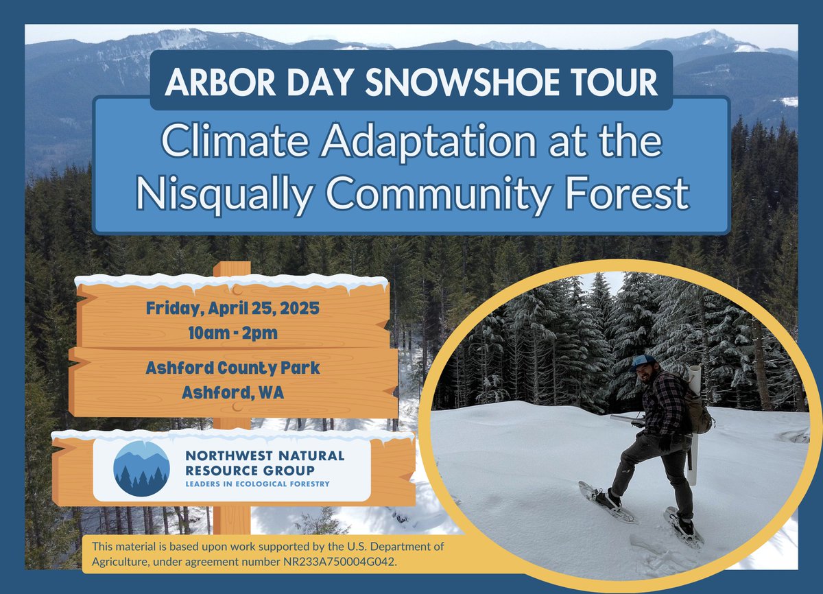 Northwest Natural Resource Group (@nnrgforests) on Twitter photo Register today for the Forest Snowshoe Tour! Explore the Nisqually Community Forest and learn how we’re working together to restore climate-resilient forests through thinning, snow gap creation, and more. Visit eventbrite.com/e/arbor-day-sn… Register today for the Forest Snowshoe Tour! Explore the Nisqually Community Forest and learn how we’re working together to restore climate-resilient forests through thinning, snow gap creation, and more. Visit eventbrite.com/e/arbor-day-sn…