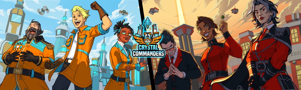 SpanielReyes's tweet image. Crystal Commanders, the game I've been working on the past year, comes out next week on the 10th. I concepted all the art and did all the marketing pieces like this one here. It's exciting to have what we've been making finally going out into the world.