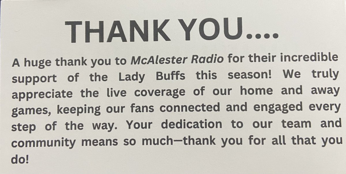 McAlester Sports Radio (@buffsportsradio) on Twitter photo Honored to have been invited to the <a href="/BuffsHoops/">Lady Buffs Hoops</a> banquet today, and thank you for the kind words!
As always, it’s a blessing to cover the program. We’re proud of y’all! Honored to have been invited to the <a href="/BuffsHoops/">Lady Buffs Hoops</a> banquet today, and thank you for the kind words!
As always, it’s a blessing to cover the program. We’re proud of y’all!