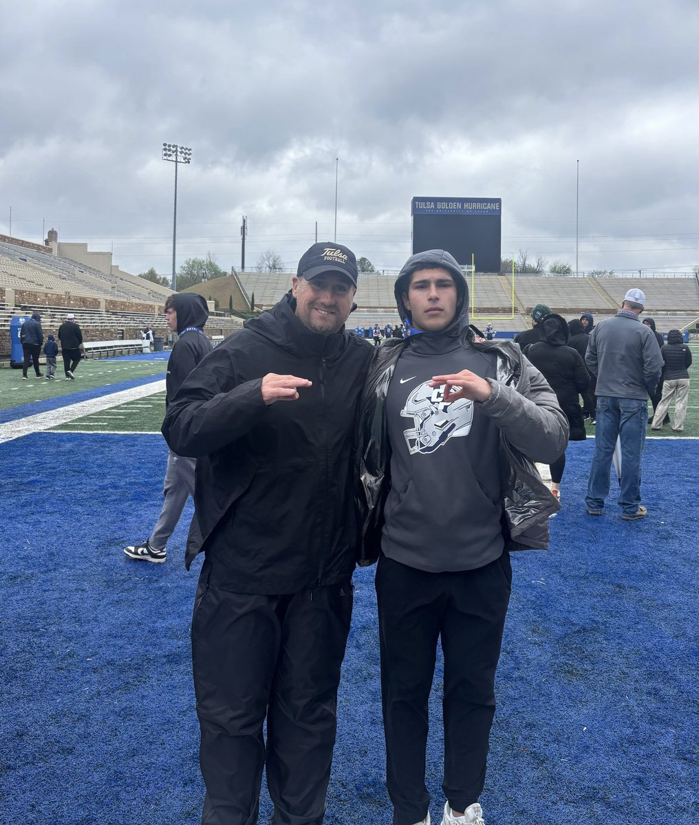 marcoBeltran08's tweet image. Had a great time @TulsaFootball spring practice yesterday! Thank you @Coltonts12 for having me out great to meet you and the coaches. @Coach_Coats @Coach_Howard10 @TWCPFootball