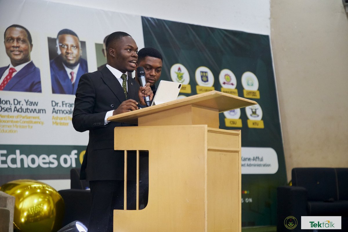 thejaylit_'s tweet image. On Friday, 4th April, 2025, I was glad to have honored the invitation of the 64th @knust_src to deliver a speech at 2025 TEKTALK.
I emphasized, that At the University of Ghana, we firmly believe that leadership is not about titles but about transformation. That is why our motto…