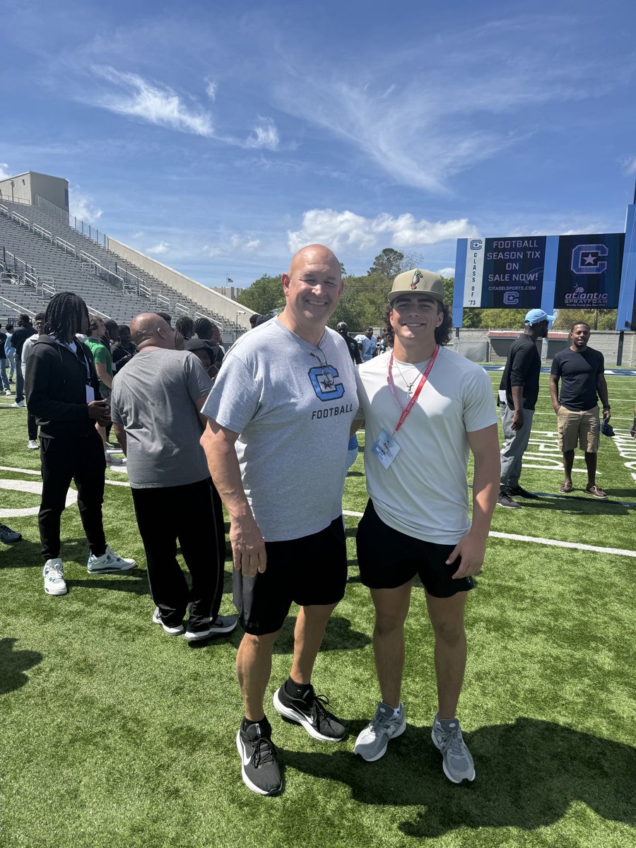 Wynn Meetze (@meetzewynn) on Twitter photo Had a great time at The Citadel yesterday, thanks for the invite <a href="/coachdannylewis/">Danny Lewis</a>! Can’t wait to be back!
<a href="/CoachOzzieExume/">Coach Ozzie Exume</a>
<a href="/COACH_JOJACK/">Jo Jackson</a>
<a href="/CoachWalker_15/">Chance W</a> Had a great time at The Citadel yesterday, thanks for the invite <a href="/coachdannylewis/">Danny Lewis</a>! Can’t wait to be back!
<a href="/CoachOzzieExume/">Coach Ozzie Exume</a>
<a href="/COACH_JOJACK/">Jo Jackson</a>
<a href="/CoachWalker_15/">Chance W</a>