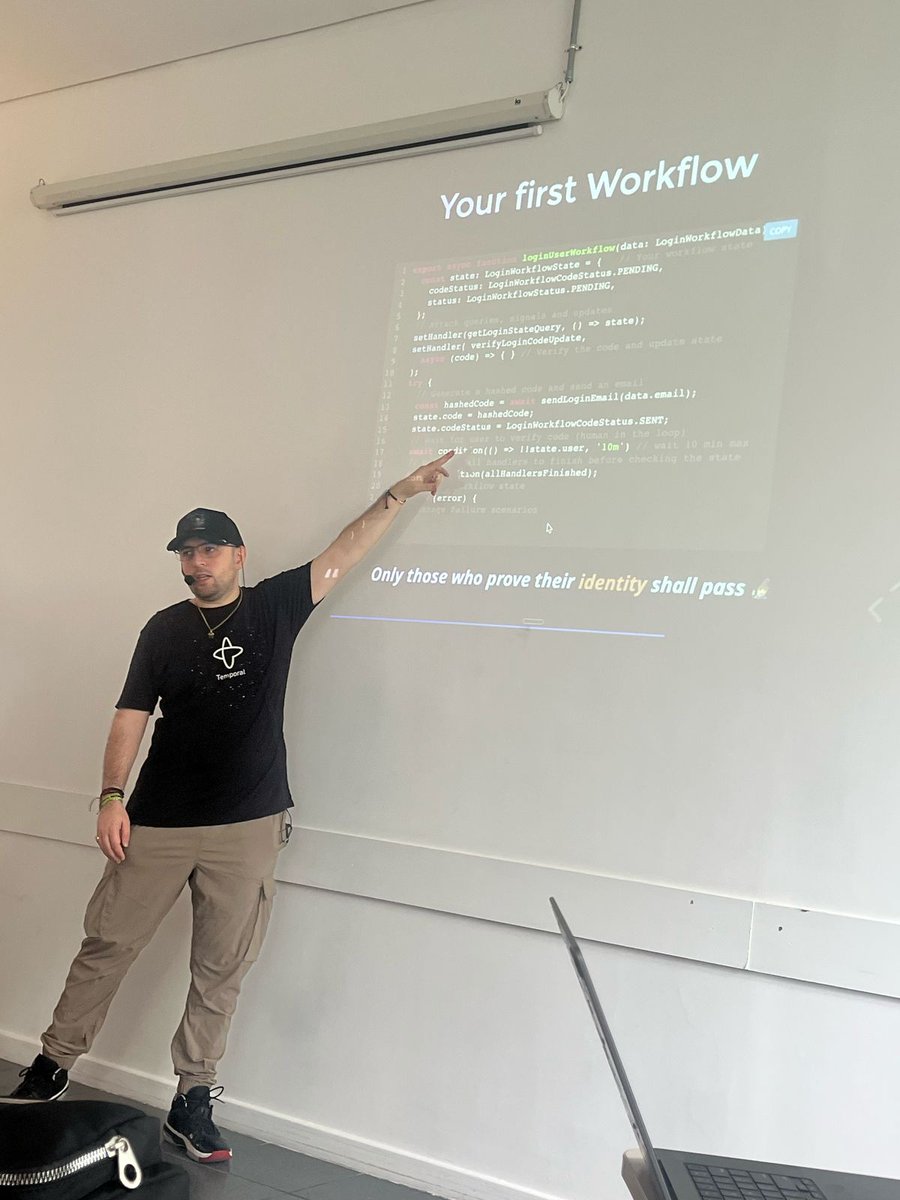 J.D. Nicholls is building in public (@jdnichollsc) on Twitter photo 🚀 Temporal 101 Workshop in Medellín!
This was an amazing session with the <a href="/MedellinJS/">MedellinJS</a> community where we explored the fundamentals of Temporal, durable executions with TypeScript and how to build resilient, event-driven systems 👩💻👨💻🧑💻
Huge thanks to everyone who joined, asked 🚀 Temporal 101 Workshop in Medellín!
This was an amazing session with the <a href="/MedellinJS/">MedellinJS</a> community where we explored the fundamentals of Temporal, durable executions with TypeScript and how to build resilient, event-driven systems 👩💻👨💻🧑💻
Huge thanks to everyone who joined, asked