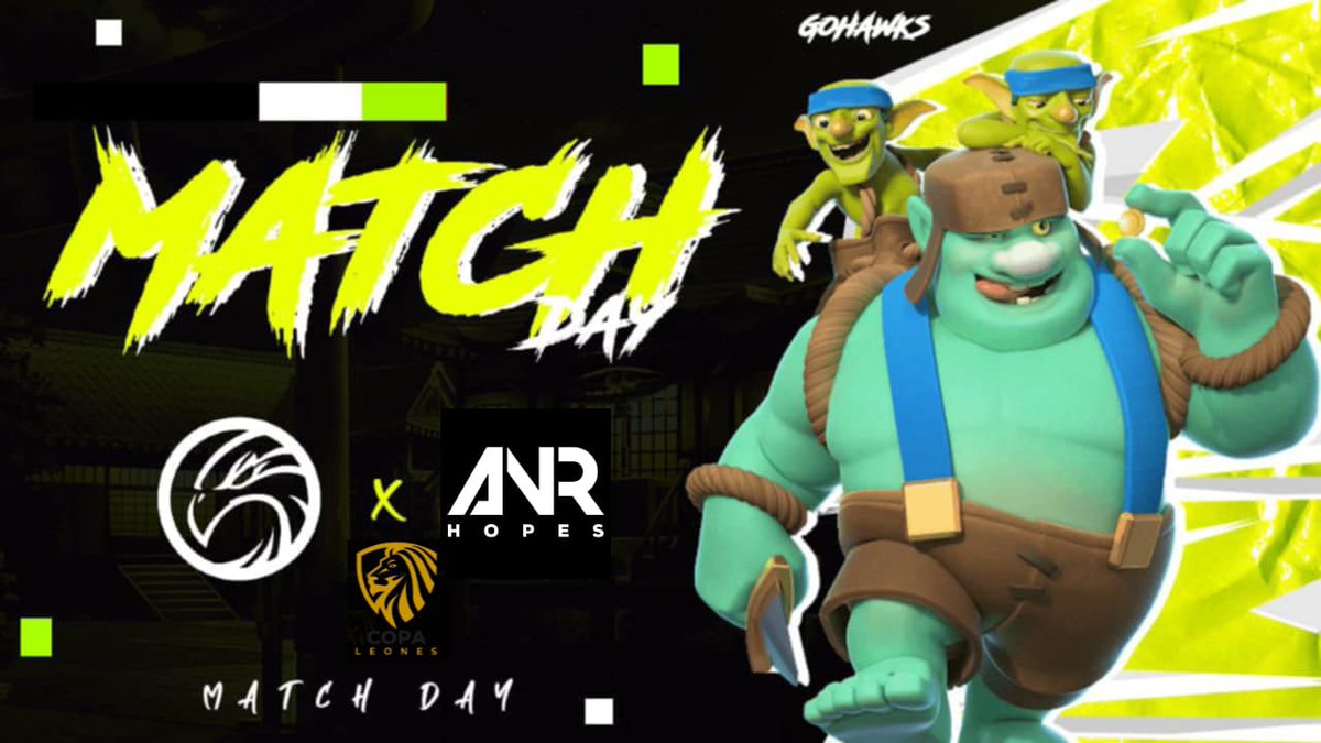 [🦅 MATCHDAY🦅]
🔥 ¡La batalla por el honor comienza!🔥
no nos rendimos. Después de una caída ante Team Pirates, hoy tenemos una misión: ¡DEMOSTRAR QUE LOS HALCONES VUELAN MÁS ALTO!

🏆 <a href="/CupLeonesLE/">Leones Cup</a> - J2
📅 6 de abril
⏰ 16:00 🇨🇴
🆚 <a href="/ANR_eSport/">Anarchy eSport</a>

#GoHawks