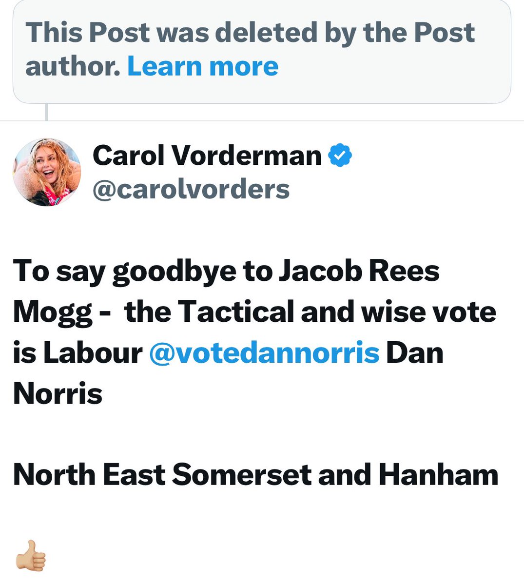 InFearOfKeir's tweet image. Vorderman trying to distance herself from Dangler Norris.