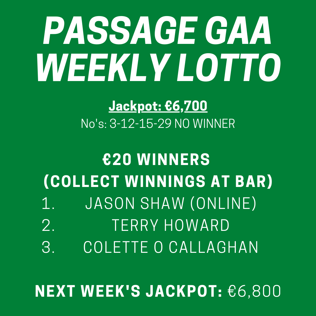 This weeks lotto results