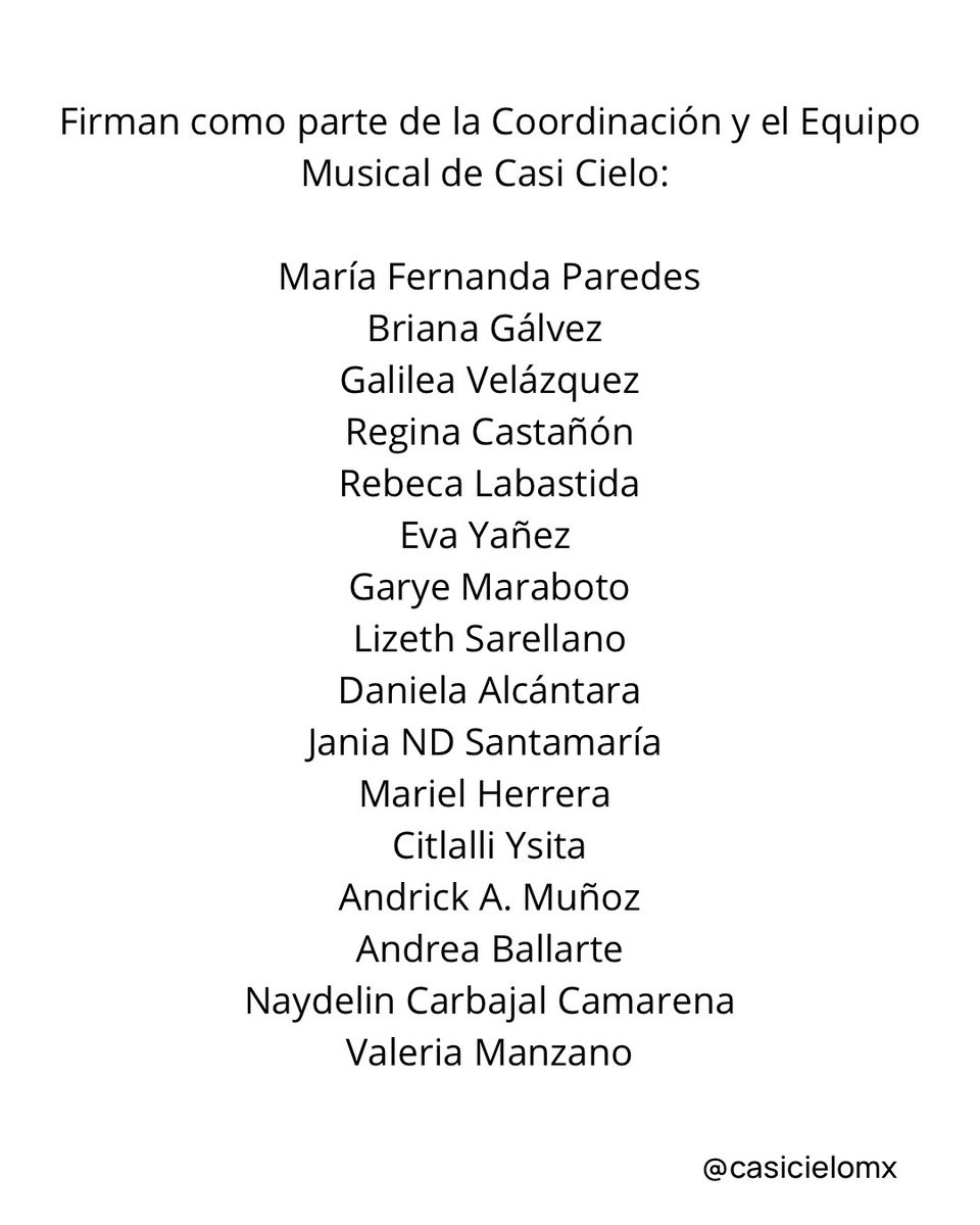 A nuestrxs seguidorxs, público general, medios de comunicación y organizadores del evento AXE CEREMONIA. 

<a href="/AXECeremonia/">Festival Ceremonia</a> 
<a href="/ecoenvivo_/">ECO live</a>