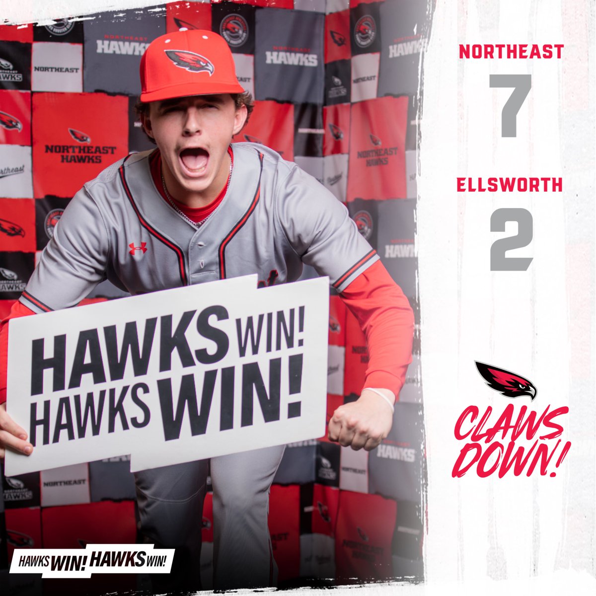 Northeast Baseball (@northeastccbsb) on Twitter photo ๐๐๐ฌ๐ ๐จ ๐๐๐ฃ! ๐๐๐ฌ๐ ๐จ ๐๐๐ฃ!
Northeast takes Game 1 Sunday against Ellsworth by a final score of 7-2 as Trenton Barry and Kale Jensen both homer!
Trenton Barry: 2-3, HR, R, 3 RBI
Kale Jensen: 1-4, HR, R, RBI
Cole Kuzak (W): 5 IP, 5 H, 2 ER, 2 K
#ClawsDown | ๐ดโซ๏ธโช๏ธโพ๏ธ ๐๐๐ฌ๐ ๐จ ๐๐๐ฃ! ๐๐๐ฌ๐ ๐จ ๐๐๐ฃ!
Northeast takes Game 1 Sunday against Ellsworth by a final score of 7-2 as Trenton Barry and Kale Jensen both homer!
Trenton Barry: 2-3, HR, R, 3 RBI
Kale Jensen: 1-4, HR, R, RBI
Cole Kuzak (W): 5 IP, 5 H, 2 ER, 2 K
#ClawsDown | ๐ดโซ๏ธโช๏ธโพ๏ธ