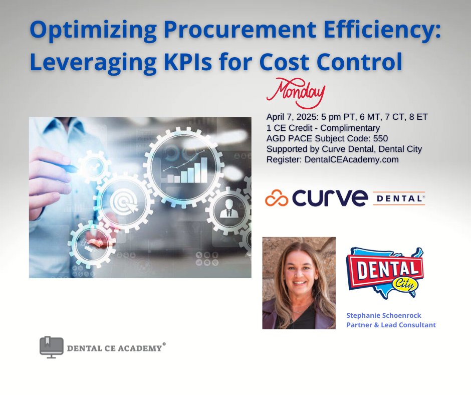 🚀 FREE Live CE Webinar for Dental Office Managers, Dentists 🚀
 Optimizing Procurement Efficiency: Leveraging KPIs for Cost Control
Running a thriving dental practice isn’t just about clinical excellence—it’s about smart purchasing, too. Join us for an eye‑opening session