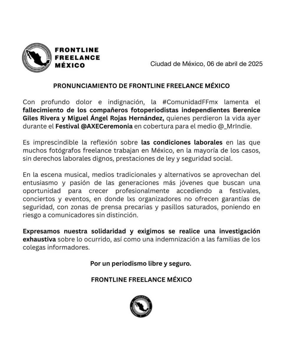 #JusticiaParaBereYMiguel <a href="/AXECeremonia/">AXE Ceremonia</a>  #medios