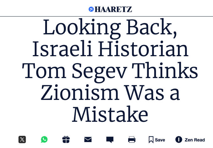 A crucial change of heart from Israel's most prominent historian:

"Zionism doesnt provide security to Jews. It's safer for Jews to live outside Israel."

The idea that safety could come from oppressing another people indefinitely is of course absurd...

haaretz.com/israel-news/20…
