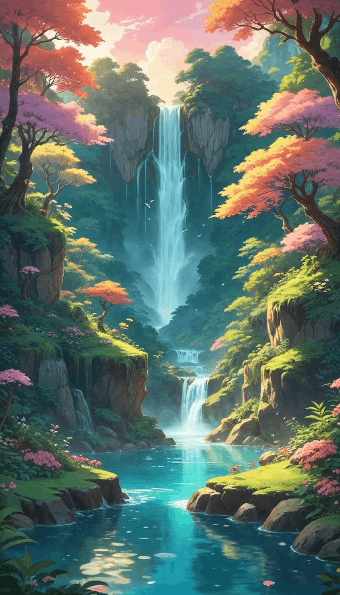 FideoWallpapers's tweet photo. Surrender to the serenity of this enchanted garden, where fantasy and nature entwine in perfect harmony #SatoshiKonInspired #AnimeNature #DreamlikeGarden #4KWallpaper #DigitalIllustration https://t.co/prMReGbfd6