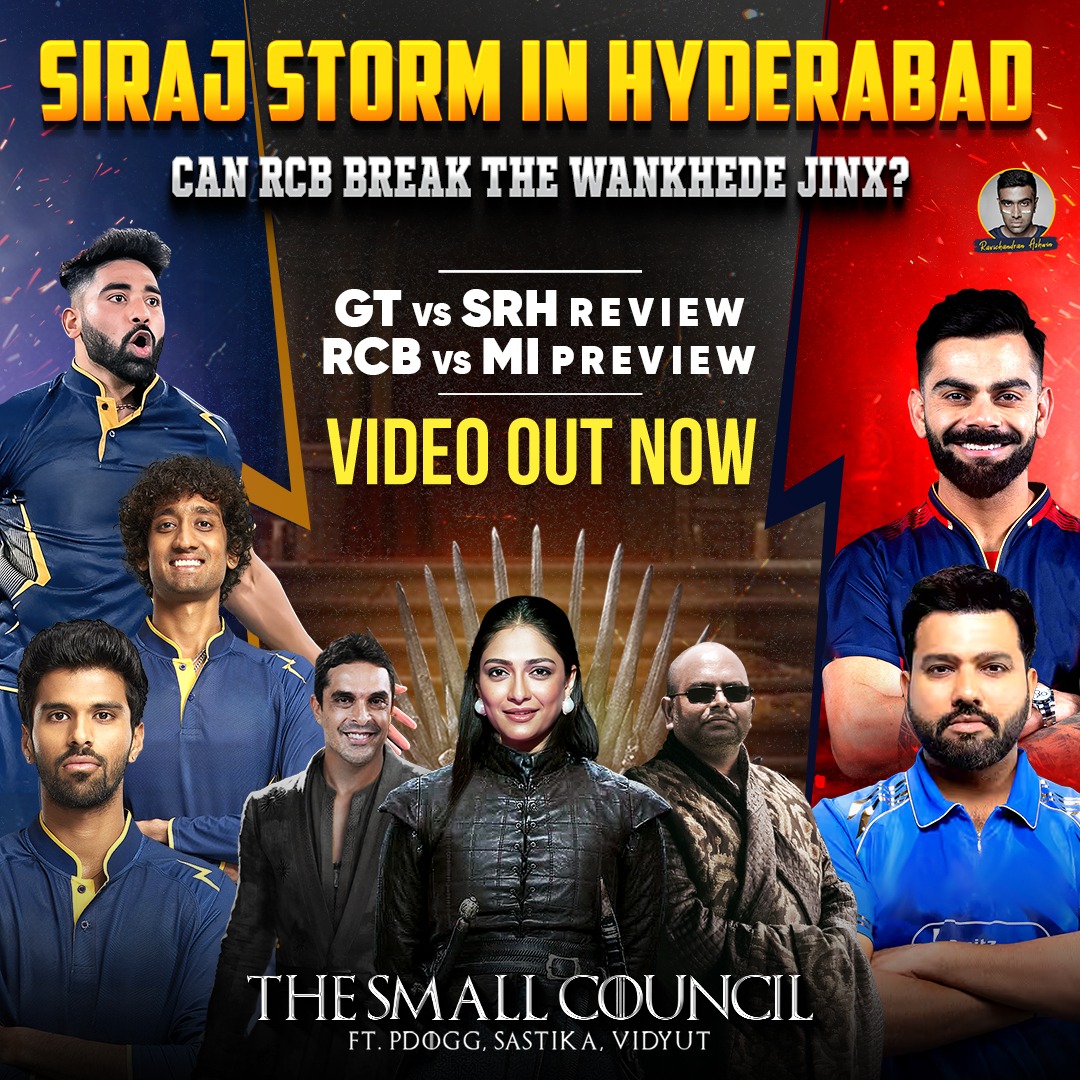 The council is back with renewed vigour &amp; energy. Can RCB break their Wankhede jinx where they are winless since 2015? What a performance by GT! More on #TheSmallCouncil review.

youtu.be/ToOjblTJUc4
