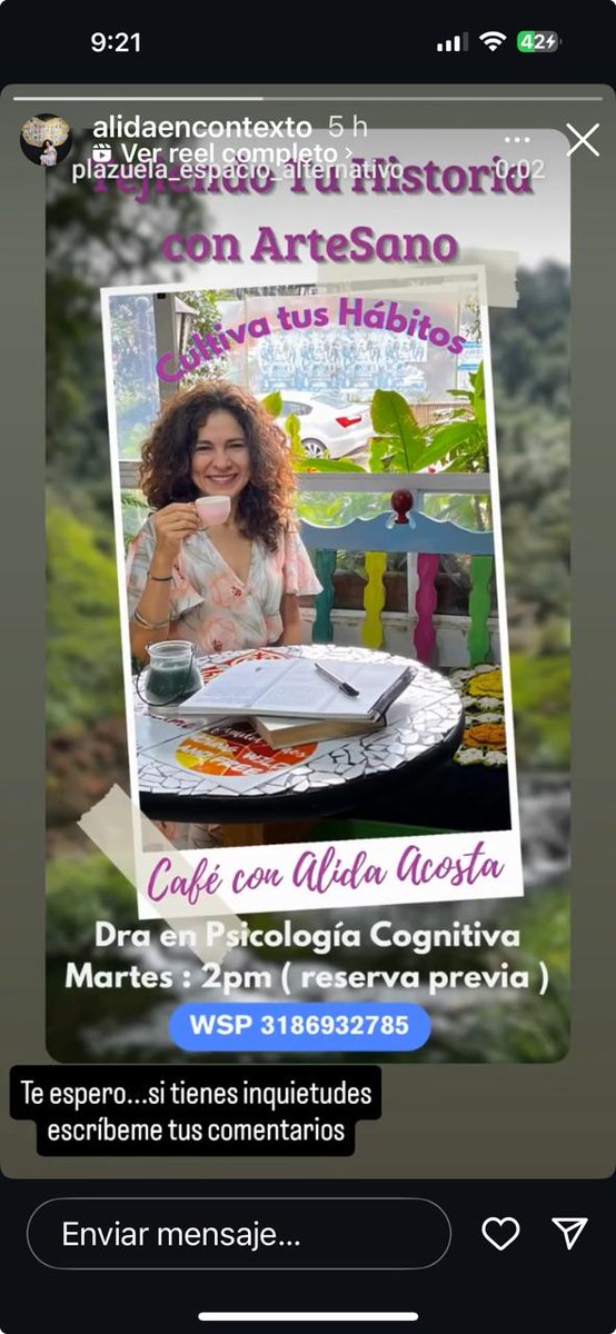 En abril te espero @PlazuelaGaleria.Reserva tu espacio⬇️ y mientras tomamos un ☕️ hablamos de tus hábitos y la narrativa que tejen en tu historia personal. Sórprendete al descubir que ya cuentas con las herramientas para tener el #bienestar que anhelas.  #DiseñoDeComportamiento