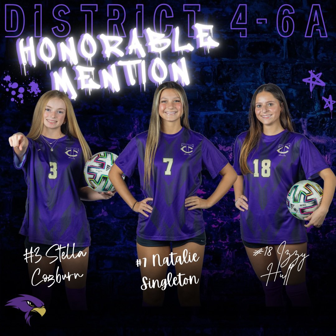 TCHS_WSOCCER's tweet image. Our 4-6a District Honorable Mentions! We are so so proud of you and all the hard work you put in this season!!
#tcod #talonsup
@TCHS_WAthletics @KISDAthletics