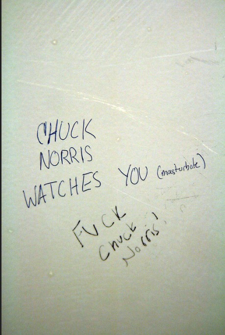 Wanted: more examples of Chuck Norris Latrine/ Porta/ Bathroom Graffiti from the GWOT.

We built the one of the largest collections of military porta potty art and graffiti on the internet, but we're really lacking in the 'Chuck Norris Facts' Category
warmurals.omeka.net/collections/sh…