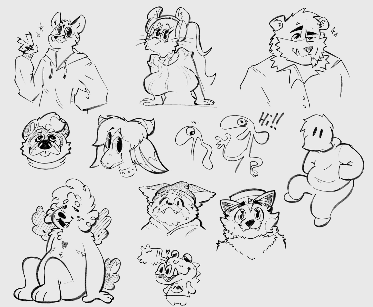 here's my doodles from the stream! ty to everyone who joined ❤️ 