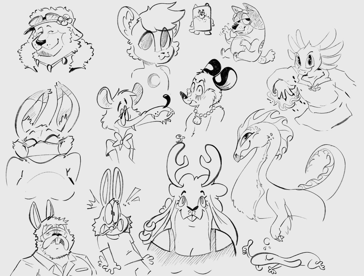 here's my doodles from the stream! ty to everyone who joined ❤️ 