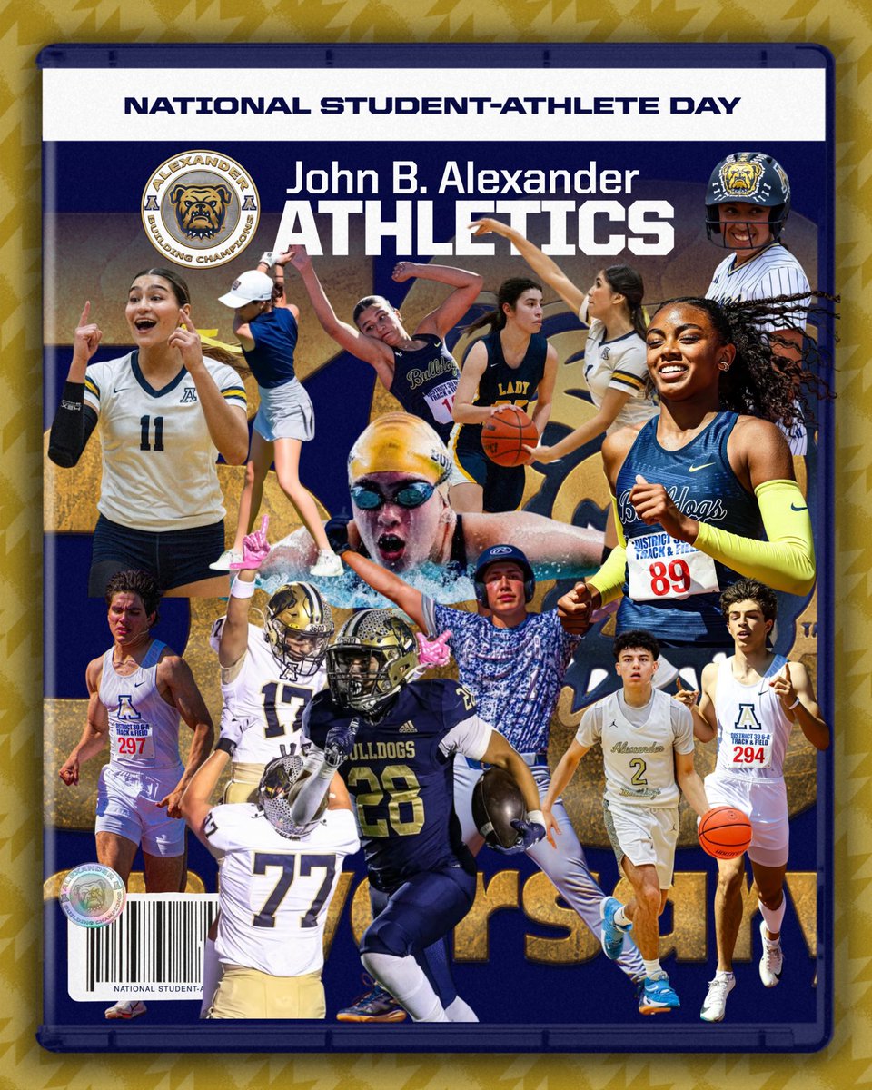 JBABulldogs's tweet photo. 🚨🦴🐾🏆🐾🦴🚨
Happy #NationalStudentAthleteDay!
At John B. Alexander HS, our student-athletes lead with excellence in the classroom &amp; on the field.
Proud of their commitment, discipline, and drive.

#WeAreOne
#BulldogBITE
 #JBAExcellence https://t.co/9gGuPDST6b