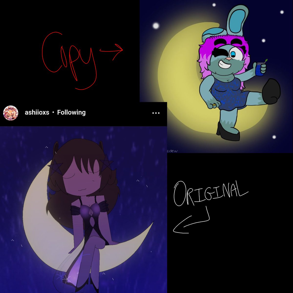 ashiioxsirl's tweet photo. haiiii ik im a selfship account but i really wanted to make this clear, please do not in ANYY way draw this oc, it is a direct copy of my sona, a representation of me, and the creator is quite literally a weirdo who’s been harassing me ever since 2022. (1/?) 🧵 https://t.co/EwdbkLJ3NQ