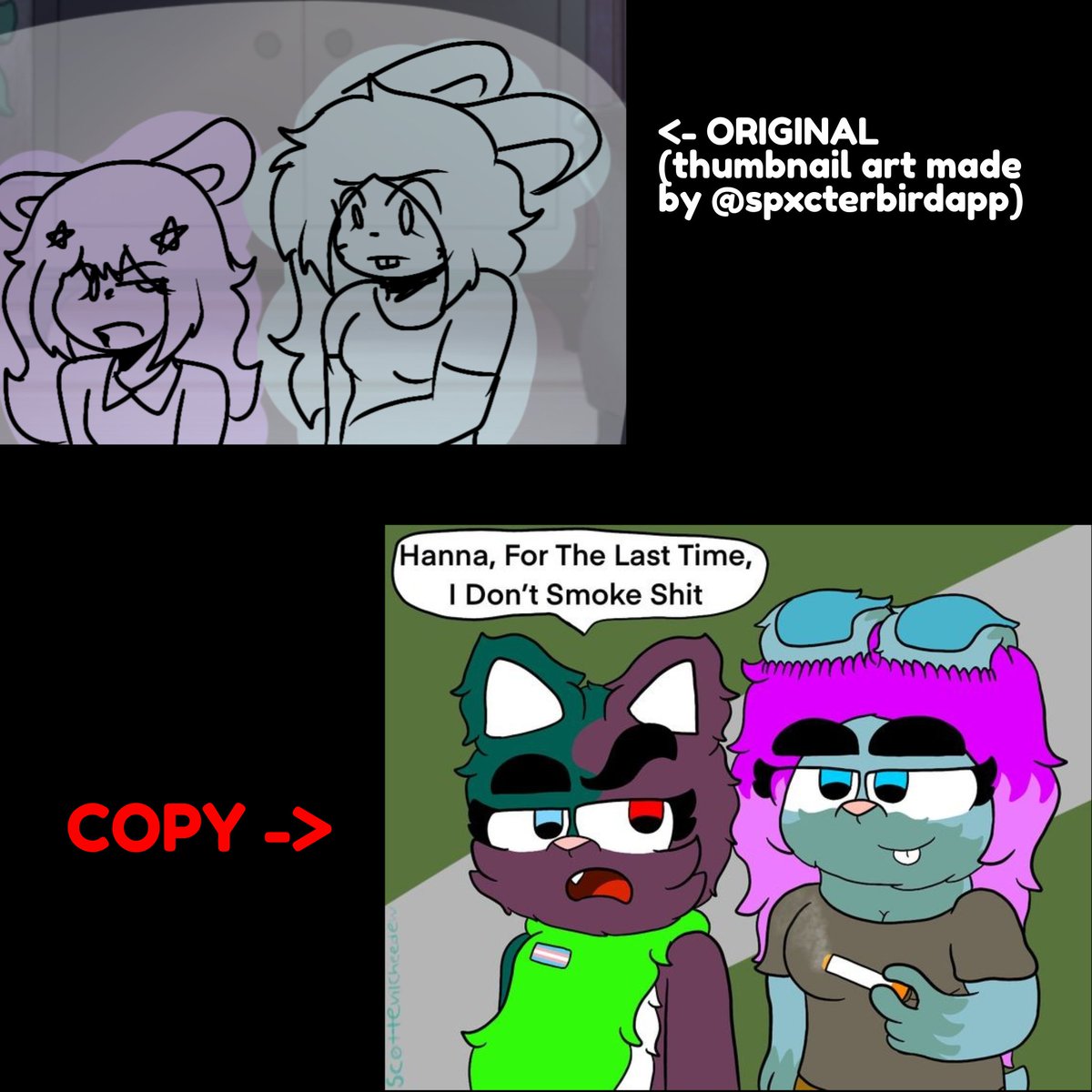 ashiioxsirl's tweet photo. haiiii ik im a selfship account but i really wanted to make this clear, please do not in ANYY way draw this oc, it is a direct copy of my sona, a representation of me, and the creator is quite literally a weirdo who’s been harassing me ever since 2022. (1/?) 🧵 https://t.co/EwdbkLJ3NQ