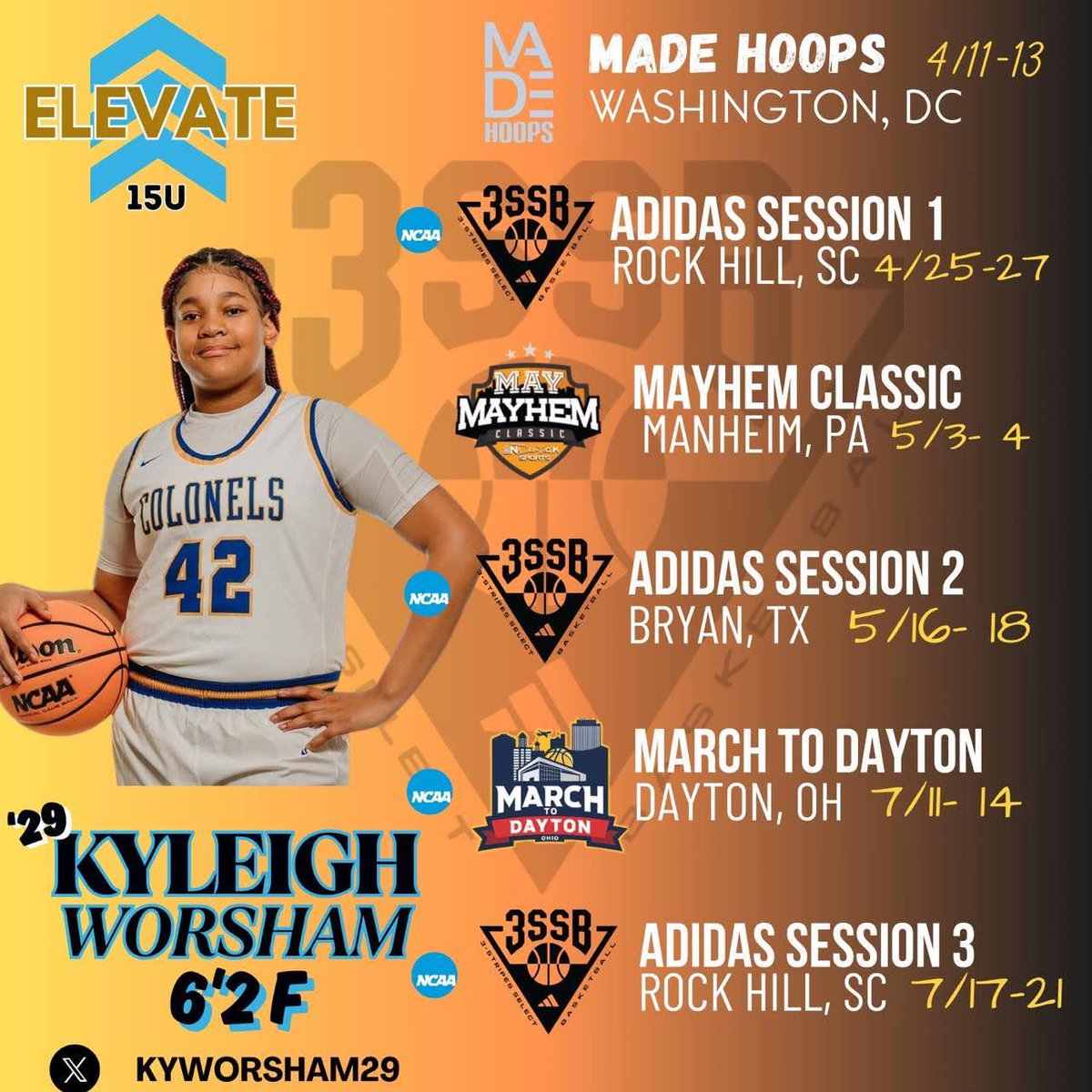 Kyleigh Worsham (@kyworsham29) on Twitter photo Come check out Elevate Elite 15U!!! <a href="/Assist_U_/">AssistU Recruiting</a>
<a href="/Elevate_Elite/">Elevate Elite</a> <a href="/Fleming_GBB/">William Fleming Girls BB</a> <a href="/amariworsham35/">Amari Worsham</a> Come check out Elevate Elite 15U!!! <a href="/Assist_U_/">AssistU Recruiting</a>
<a href="/Elevate_Elite/">Elevate Elite</a> <a href="/Fleming_GBB/">William Fleming Girls BB</a> <a href="/amariworsham35/">Amari Worsham</a>
