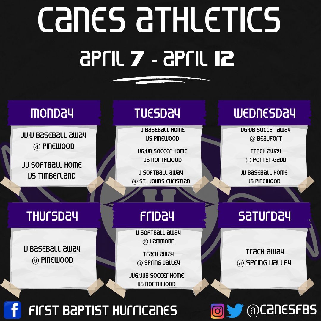 Catch your Hurricanes in action this week! #WeAreFB
