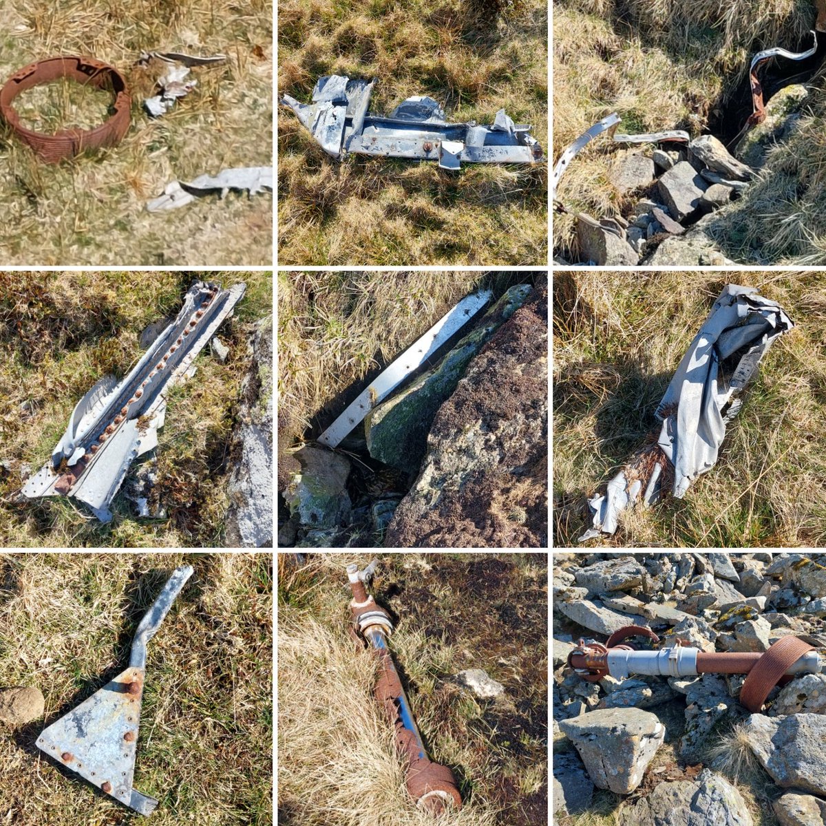 Llafar Valley's 1950 Avro Lincoln crash site &amp; memorial (ridge between Carneddau Llewellyn a Daffyd). Seeing the wreckage still scattered across the hillside was very sad. Put me in mind of J.H. McGee's poem 'High Flight/The Airman's Ecstacy'.