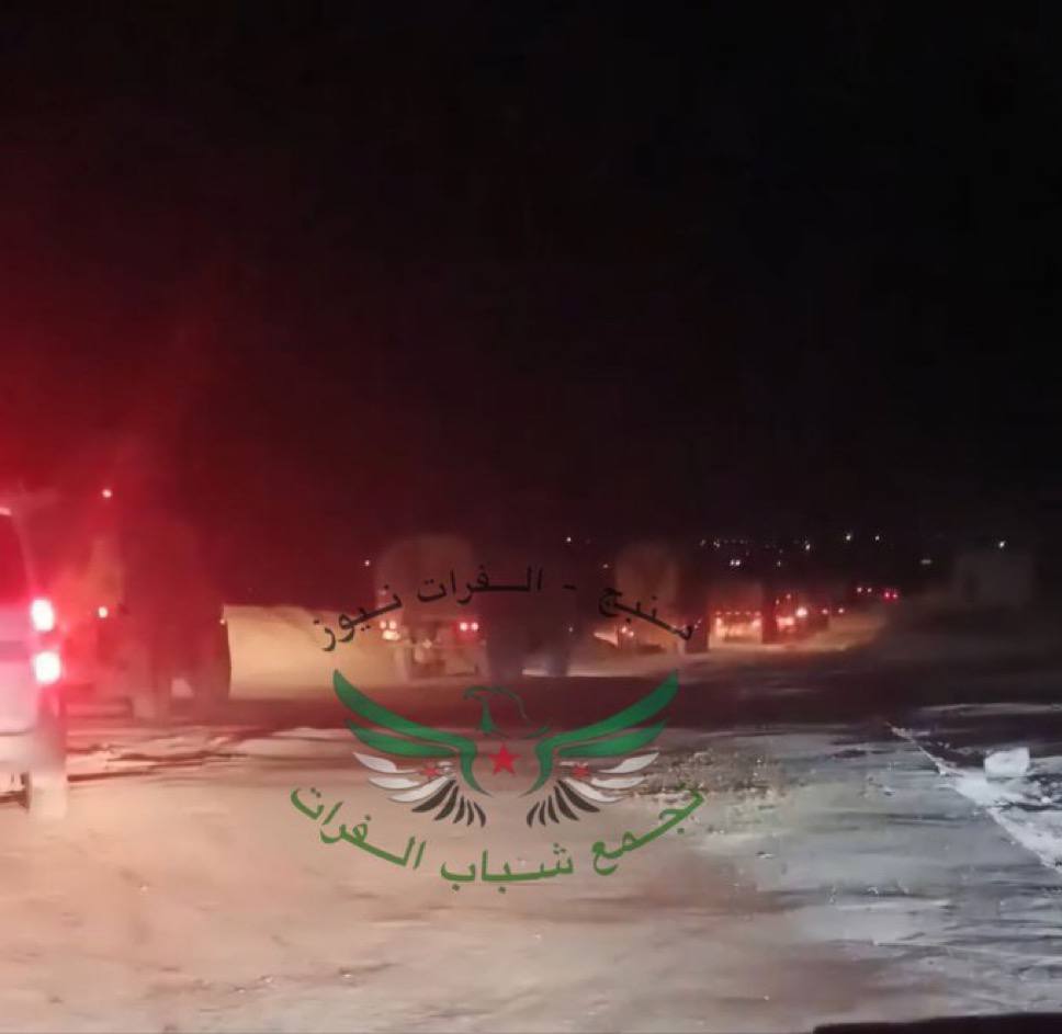 🔴 Türk Silahlı Kuvvetleri’ne ait büyük bir konvoy Münbiç’e girdi.