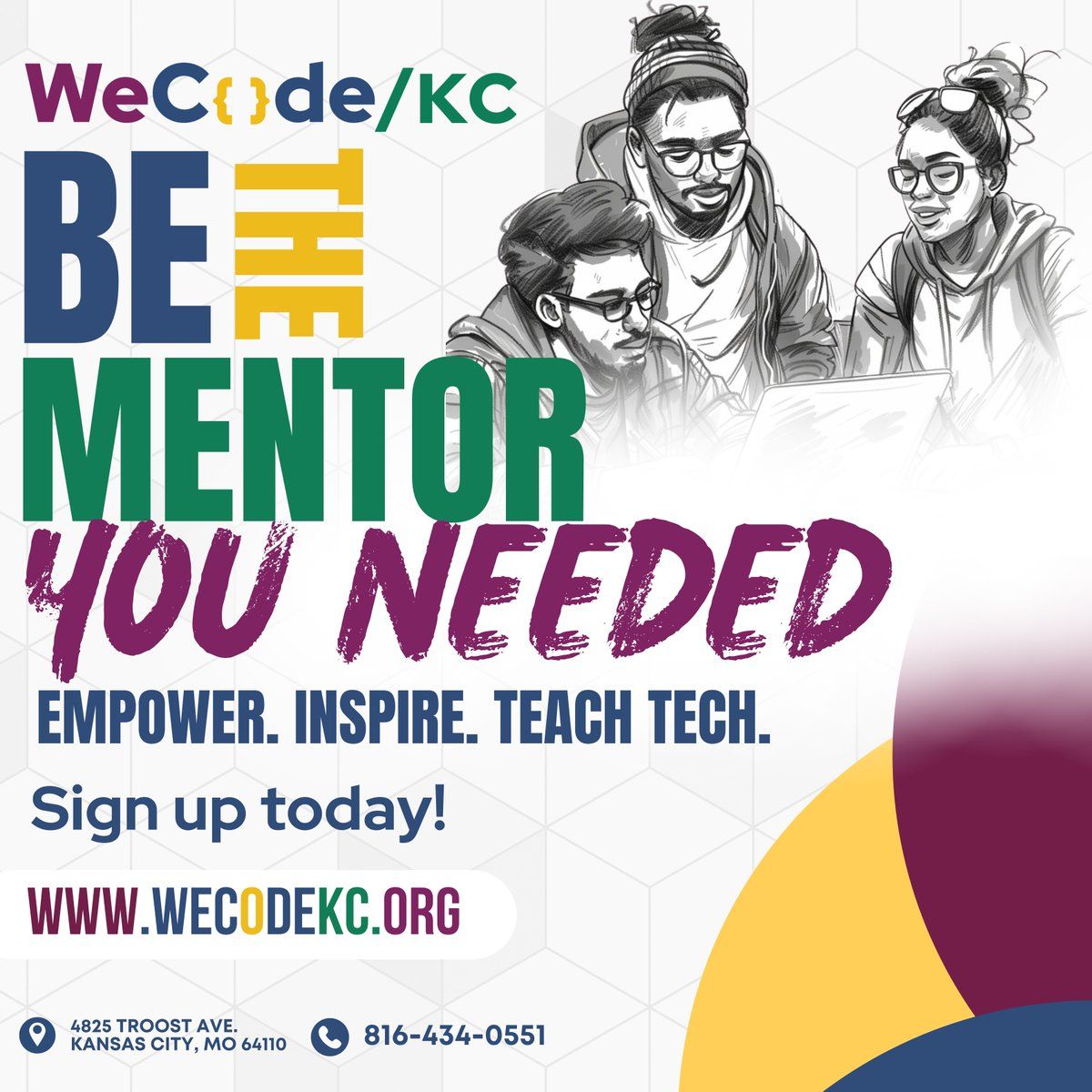 wecodekc's tweet image. 🚀 Be the mentor YOU needed! Join @WeCodeKC and help shape the future of tech. No experience? No problem! Just bring your passion to inspire young coders.

Sign up today 👉 wecodekc.org
#VolunteerWithWeCode #TeachTech #WeCodeKC