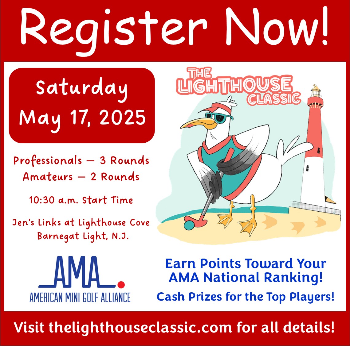 David Biggy (@biggysandpaper) on Twitter photo The Lighthouse Classic is about 6 weeks away, so register now for the ONLY <a href="/AMAMiniGolf/">American Mini Golf Alliance</a> pro-am tourney on LBI! Be part of the fun and compete for cash prizes! Visit thelighthouseclassic.com for all the details! <a href="/ostreetminigolf/">O-Street Mini Golf</a> <a href="/PuttingPenguin/">The Putting Penguin 🐧</a> The Lighthouse Classic is about 6 weeks away, so register now for the ONLY <a href="/AMAMiniGolf/">American Mini Golf Alliance</a> pro-am tourney on LBI! Be part of the fun and compete for cash prizes! Visit thelighthouseclassic.com for all the details! <a href="/ostreetminigolf/">O-Street Mini Golf</a> <a href="/PuttingPenguin/">The Putting Penguin 🐧</a>