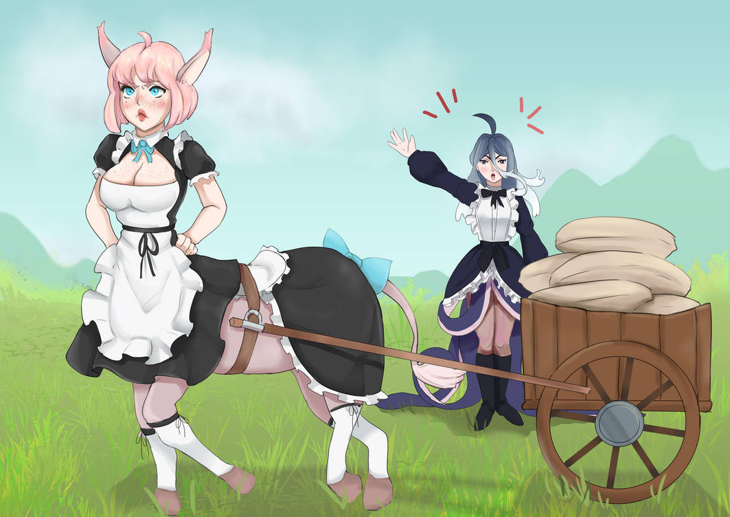 Gift from my friend MonsterGirlMenagerie of my OC Melody as a donkey-taur. Thanks again! Drawn by <a href="/MohMohpd/">Mohd</a> 
#monstergirl #centaur