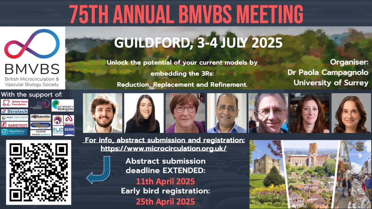 British Microcirc. & Vascular Biology Society (@bmvbsoc) on Twitter photo π¨ LAST FEW DAYS!! π¨ ABSTRACT submission CLOSES 11th April for the Annual Meeting of the <a href="/BMVBSoc/">British Microcirc. & Vascular Biology Society</a>. π¬ Share your science, attend π€ fascinating talks, π©βπ enjoy ECR events and π΅οΈ 007-themed murder mystery dinner π : 3-4 July 2025, University of Surrey (Guildford) π¨ LAST FEW DAYS!! π¨ ABSTRACT submission CLOSES 11th April for the Annual Meeting of the <a href="/BMVBSoc/">British Microcirc. & Vascular Biology Society</a>. π¬ Share your science, attend π€ fascinating talks, π©βπ enjoy ECR events and π΅οΈ 007-themed murder mystery dinner π : 3-4 July 2025, University of Surrey (Guildford)