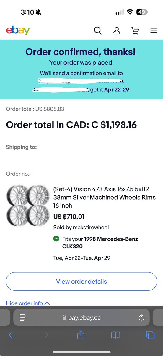 ke1gnn's tweet photo. @fr3hddy Funny enough I found the exact same rims on eBay, It was still in USD but it was a little cheaper so I bought them. I’ll pick you up tho, dinner on me. https://t.co/fgDbCbbYJj