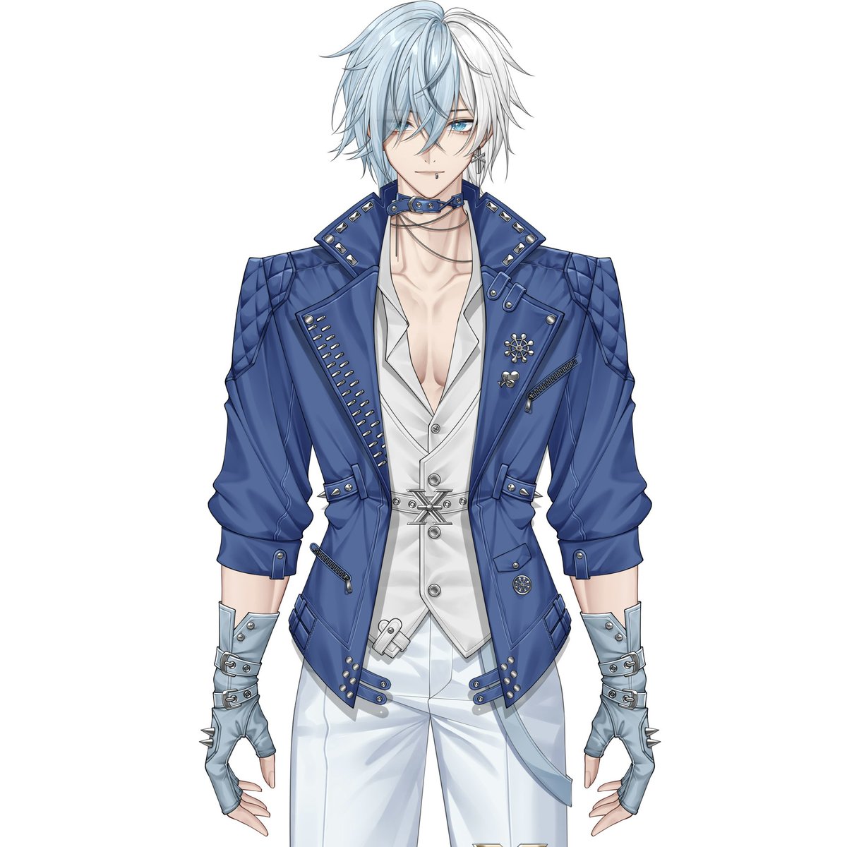 I haven’t updated you guys for the customizable male model! 

I’ve been working on some preset colors ✨ 

#Live2DWIP