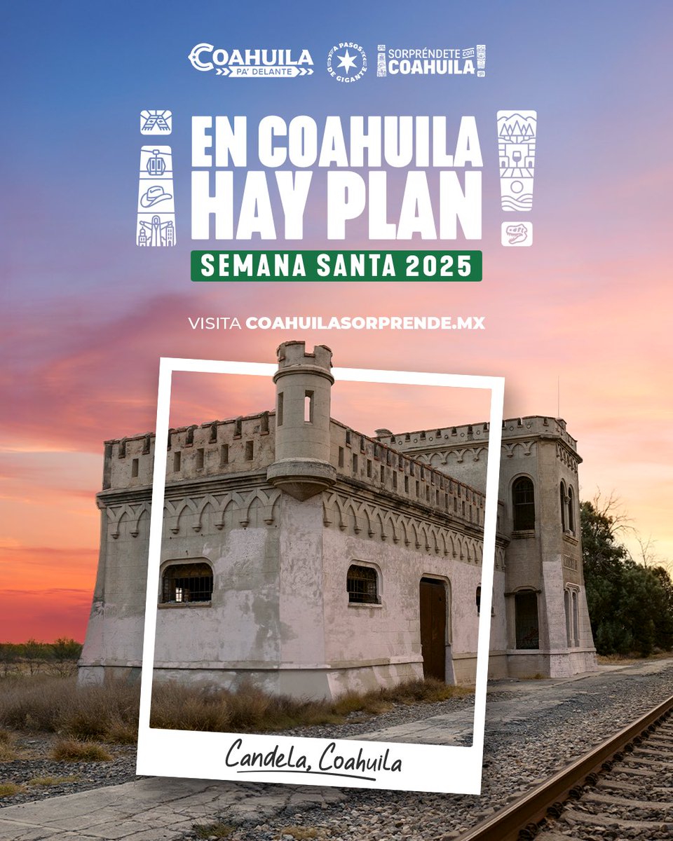 En Coahuila tenemos lugares increíbles para que visites esta Semana Santa. ¡Haz las maletas y #SorpréndeteConCoahuila! 
#EnCoahuilaHayPlan #CoahuilaPaDelante #APasosDeGigante