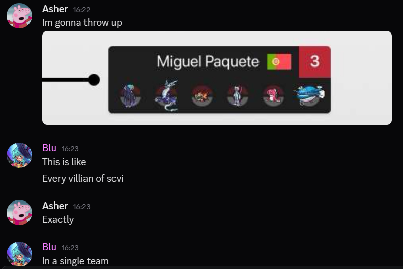 VR April Challenge runner-up👋

Wasn't expecting to have a run this good, but it turns out Dondozo is *really* broken when people aren't using Amoonguss

If you want to try out the team I'd strongly recommend using Tera Dark on Sneasler and Scary Face over Dark Pulse on Chi-Yu