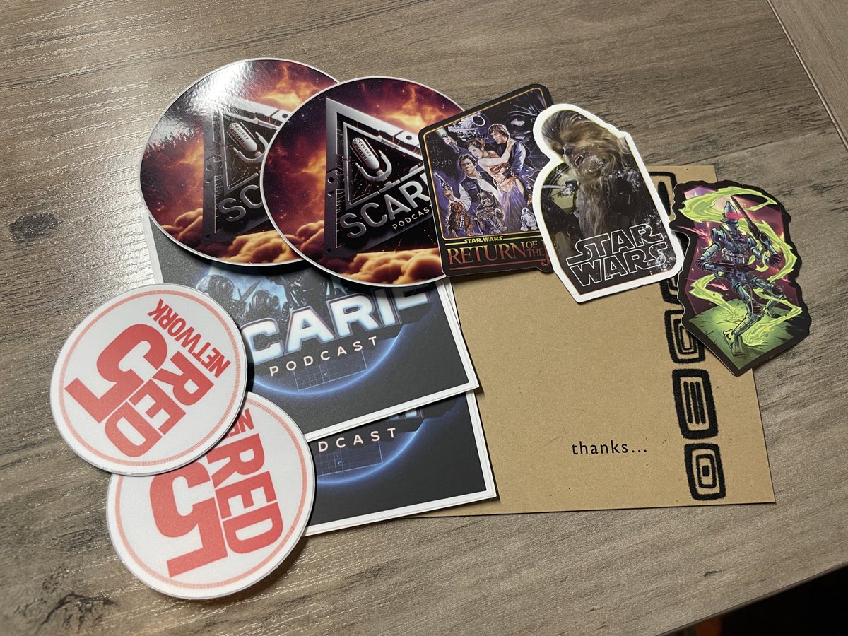 ScarifPodcast's tweet photo. A few Scarif #StickerSwag paks going out this week. https://t.co/M4sazRdYys