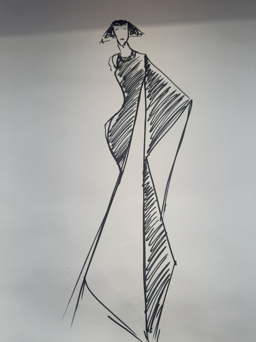 Possibly time to start designing again. 
I haven’t sketched in many years. This was my first attempt in a while. With a marker pen and sole chip shop wrapping paper on a Friday lunchtime 😂🙈