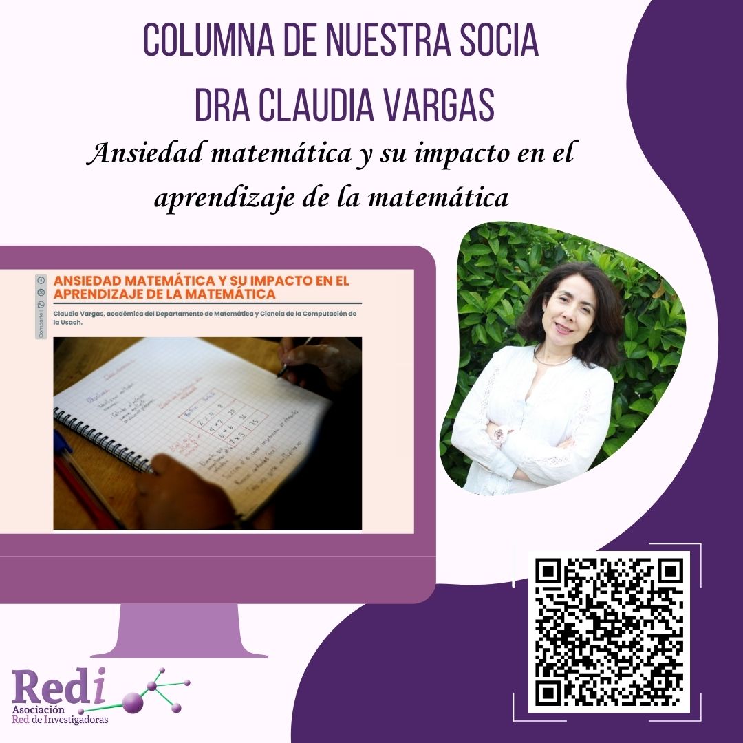 Compartimos columna de opinión de nuestra socia Dra Claudia Vargas <a href="/clautuiter/">Claudia Vargas-Díaz (La Clau) (follow me)</a> en <a href="/diariousach/">diariousach</a> titulada "Ansiedad matemática y su impacto en el aprendizaje de la matemática".
Puede escanear el código QR para leer la columna
<a href="/usach/">Universidad de Santiago de Chile</a> 
<a href="/Mineduc/">Ministerio de Educación</a>