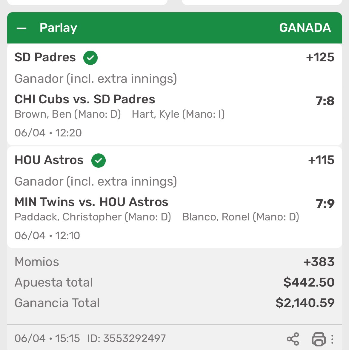 PicksKnight's tweet image. 28 minutos bastaron para ganar este pico con momios positivos!!
#MLB @playdoitmexico