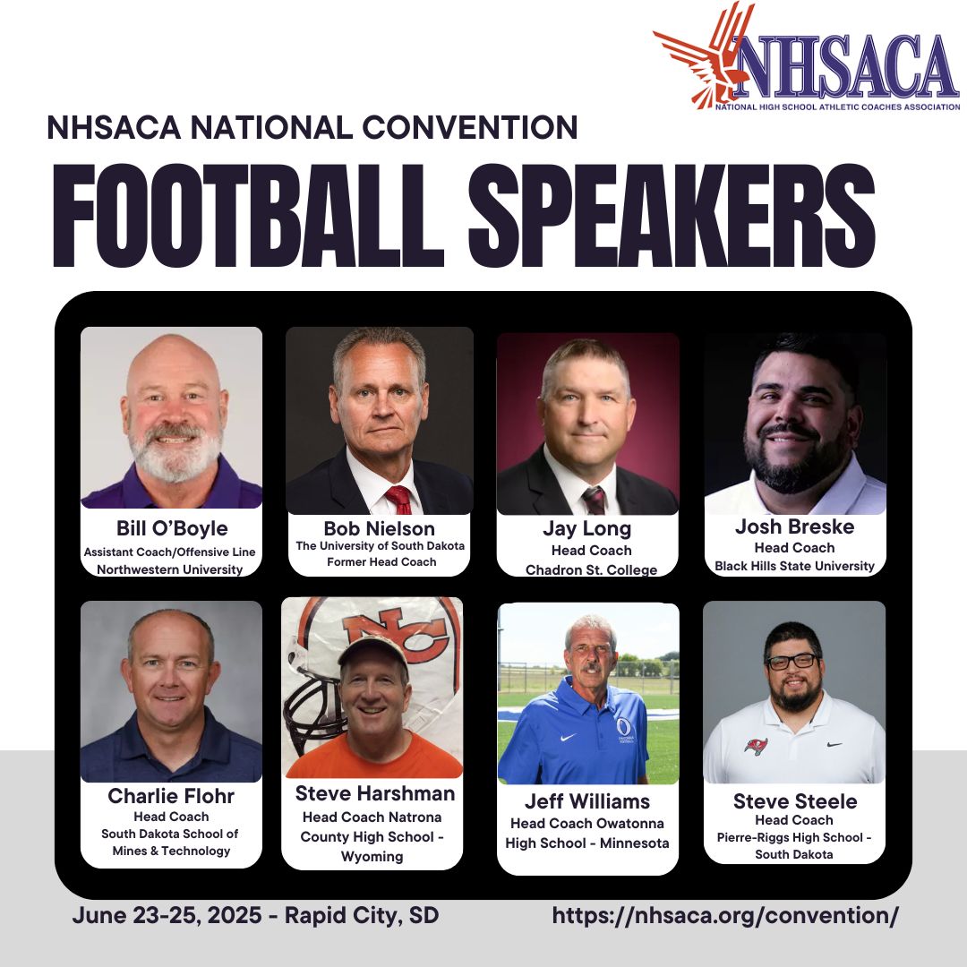 **UPDATED Football Speaker List**
NHSACA Convention: nhsaca.org/convention/
Registration Info: manager.gobound.com/ia/NHSACA/conv…
Hotel Info: nhsaca.org/wp-content/upl…