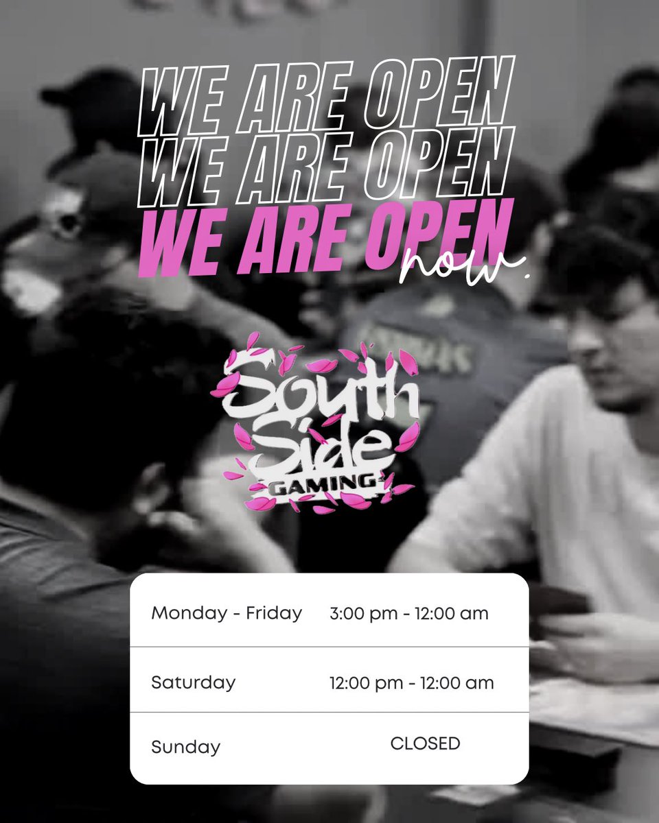 ssgaming954's tweet image. New Store Hours Starting Tomorrow!
We’re updating our hours to better serve the community!
Starting Monday:
Monday – Friday: 3 PM – 12 AM
Saturday: 12 PM – 12 AM
Sunday: Closed