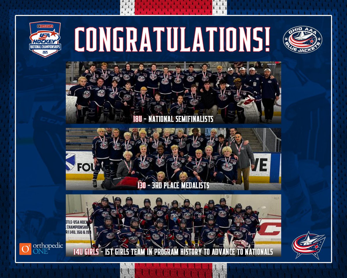 Congratulations to our 18U, 14U Girls and 13O teams on fantastic seasons... and THANK YOU to all of the players, coaches and parents in our program that made 2024-25 such a special year!  #PRIDE 📈

🏒 18U National Semifinalists
🏒 13O 3rd place finish at Nationals
🏒 14U Girls